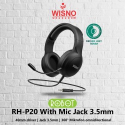 ROBOT RH-P20 Headphone Headset Profesional With Microphone Jack 3.5mm