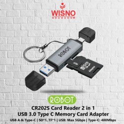 Robot CR202S Card Reader 2 in 1 USB 3.0 Type C Memory Card Adapter