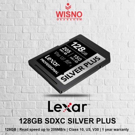 Lexar 128GB Professional SDXC SILVER PLUS UHS-I Memory Card 205MB/s