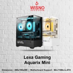 Casing PC Komputer Hose Lexa Gaming Aquarix Mini | Mini Tower | Micro M-ATX Case | 3 Fan RGB
