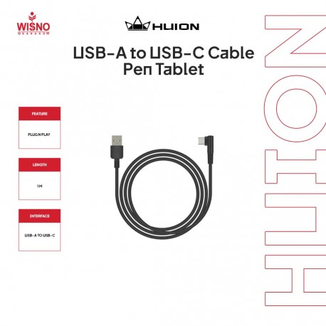 Kabel Usb Huion USB-A to USB-C Cable Pen Tablet Original