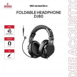 dbE DJ80 Foldable DJ Headphone with Detachable Microphone
