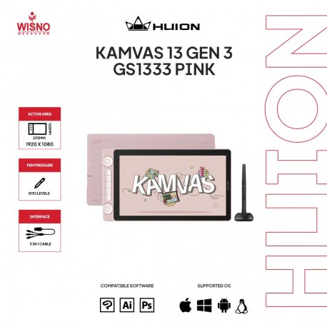 Huion Kamvas 13 Gen 3 Pen Tablet Display Garansi Resmi