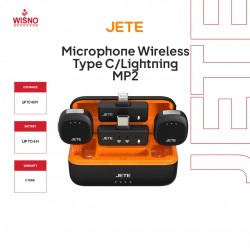 Microphone Wireless JETE MP2 Magnetic with Charging Dock Type C Lightning Adapter
