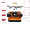 Microphone Wireless JETE MP2 Magnetic with Charging Dock Type C Lightning Adapter
